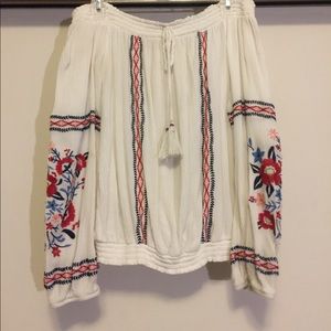 Off the Shoulder Top with Flower Detailing